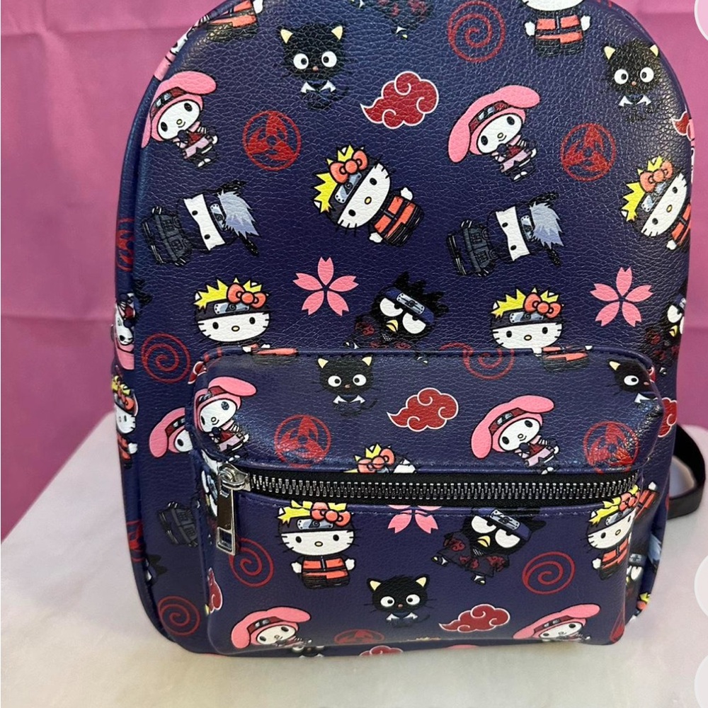 Hello Kitty Blue and Red Bag with Playful Patterns